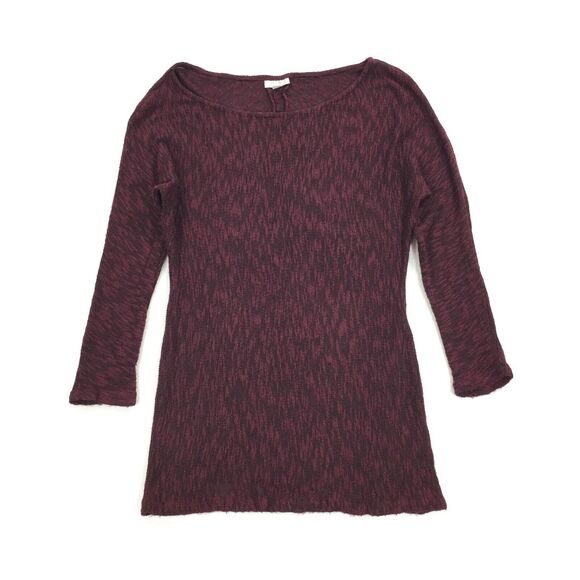 A Pea In The Pod Maternity Marled 3/4 Sleeve Scoop Neck Sweater Size L Wine Red - Picture 1 of 6